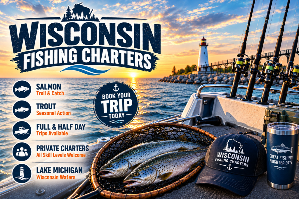 Wisconsin Fishing Charter at Sunset